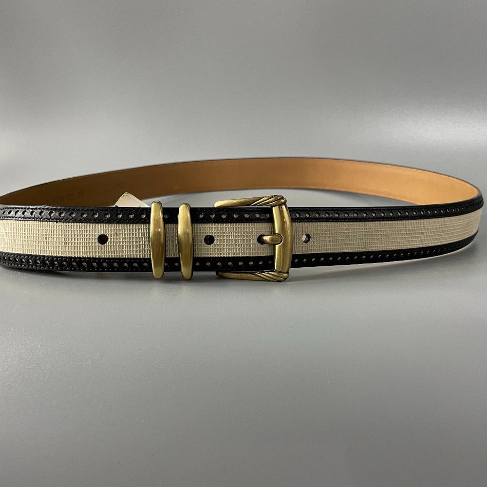 Mezlan Made in Spian Leather Blet with Brass Buckle, Men's Size 38